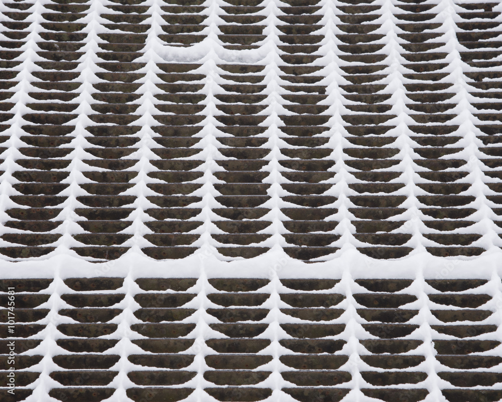 Snow Covered Metal Grate Snow Covered Metal Grate