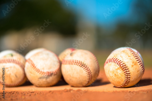 Baseballs on Pitchers Mound