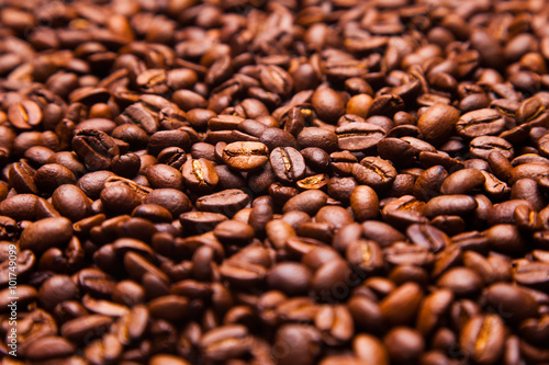 coffee beans background, many coffee beans close up, can be used as food background