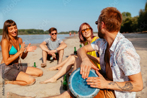 Hipster Friends At The Beach