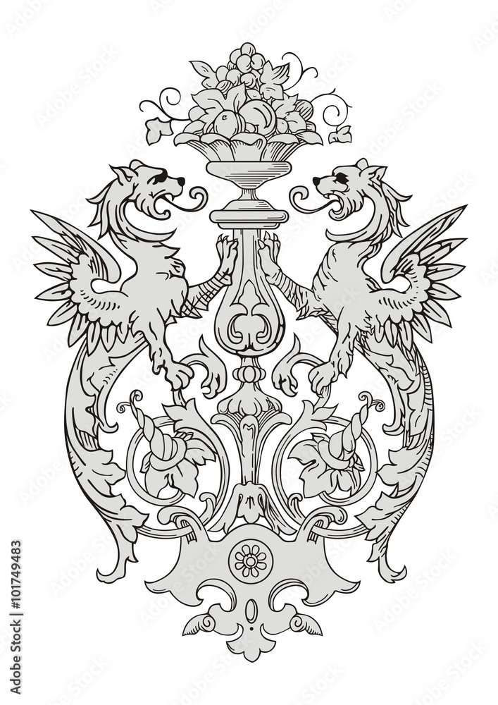 Dragon Frame Ornament vector Dragon Frame Ornament vector