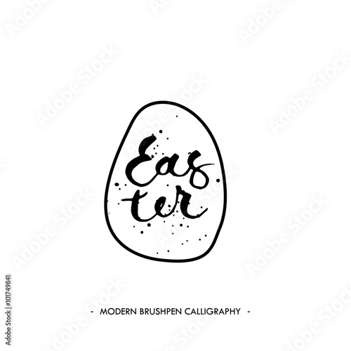 Happy Easter lettering write with brush pen