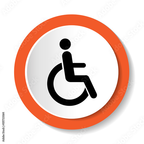disabled icon sign, isolated on white, vector