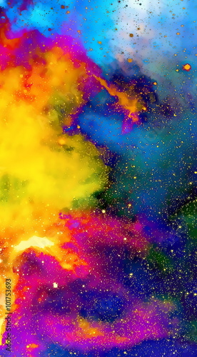 Nebula  Cosmic space and stars   color background. fractal effect. Painting effect. Elements of this image furnished by NASA.