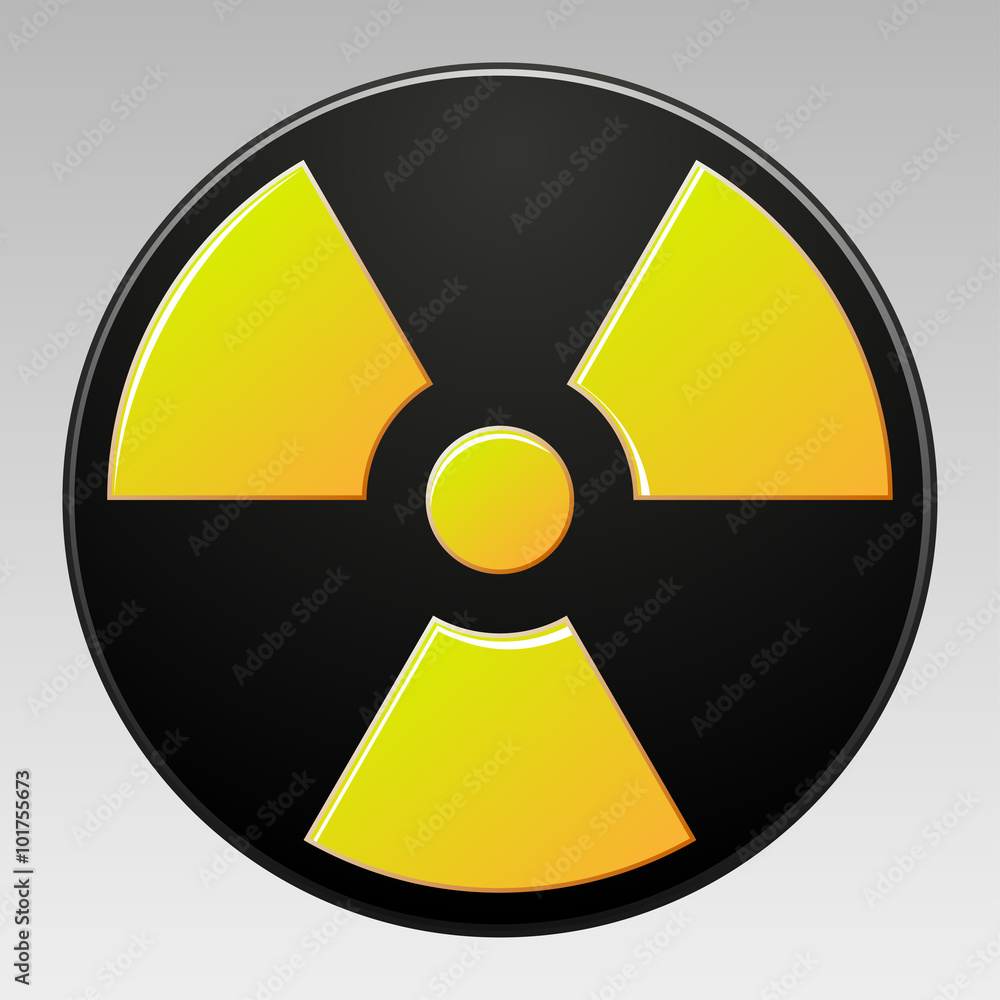 symbol of radioactive contamination with highlights on a gray background symbol of radioactive contamination with highlights on a gray background