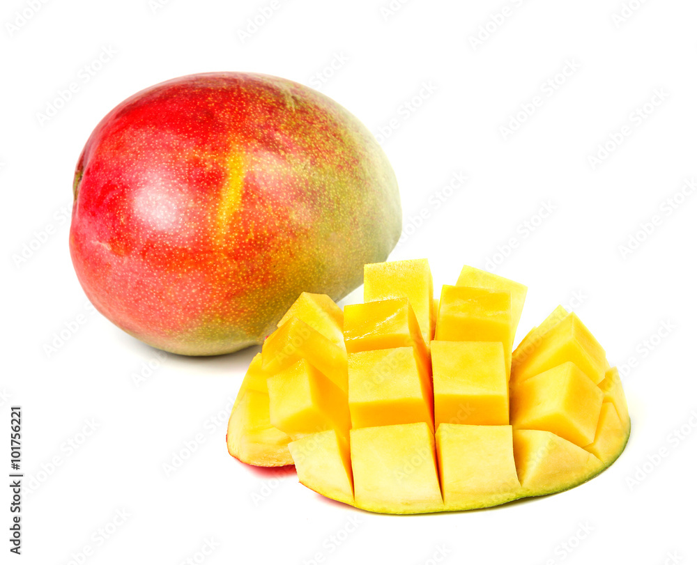 The mango fruit isolated on a white background The mango fruit isolated on a white background