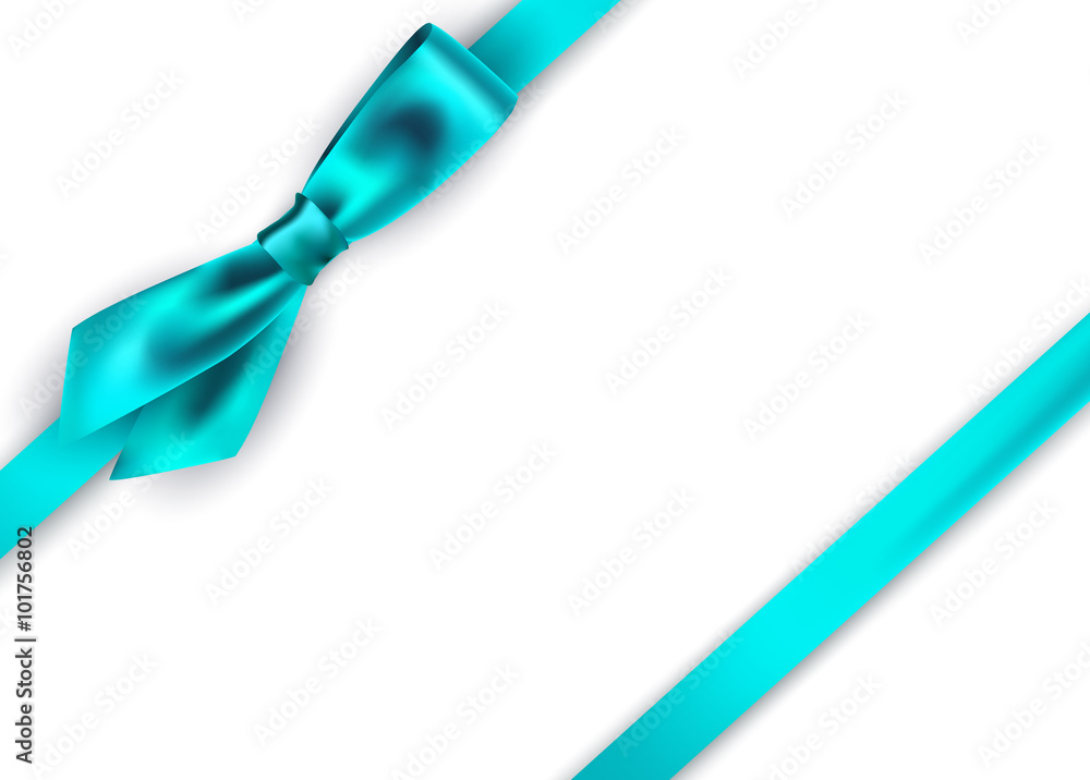 Shiny blue satin ribbon on white background Shiny blue satin ribbon on white background