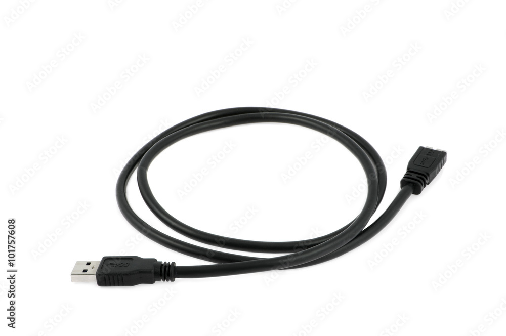 USB cable isolated on white USB cable isolated on white