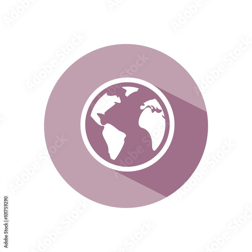 Earth icono in purple button
