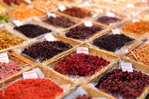 Dried fruit market in Florence, Italy