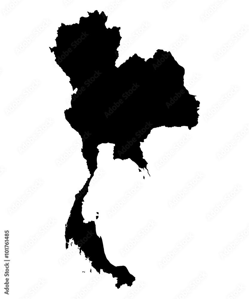 Φωτογραφία Thailand map on white background vector