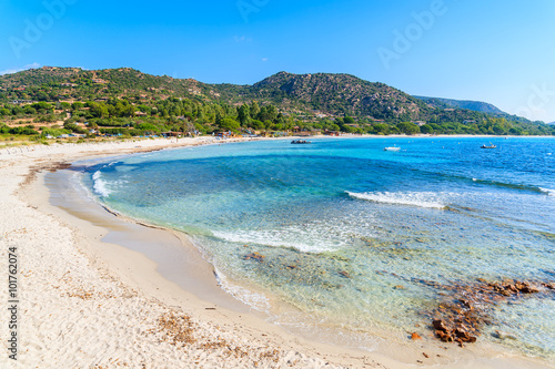 Fototapeta Naklejka Na Ścianę i Meble -  A view of Palombaggia beach on Corsica island, France