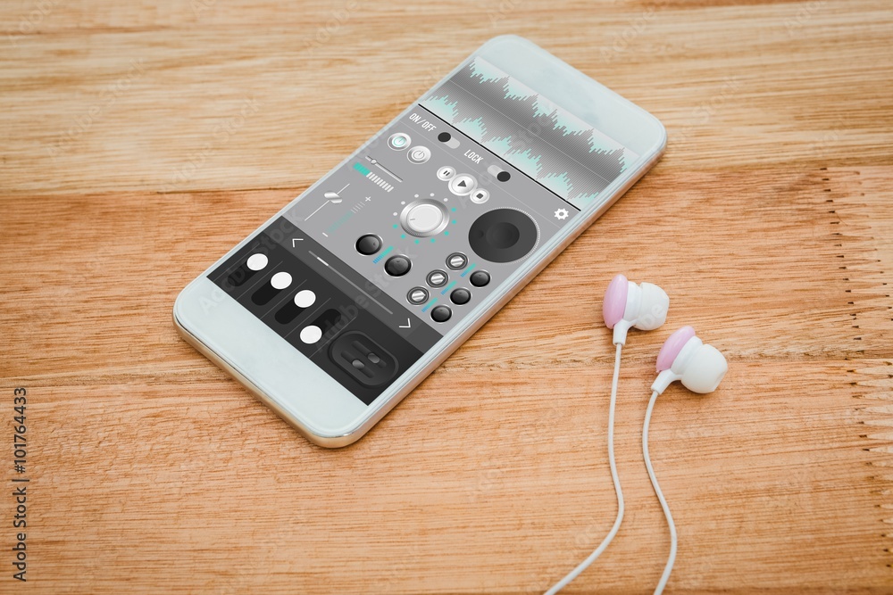 Composite image of music app Composite image of music app