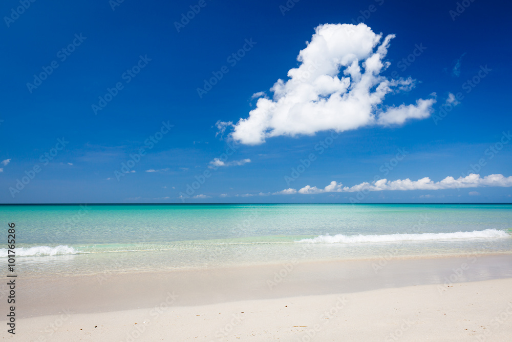 Paradise sand beach on sunny day Paradise sand beach on sunny day