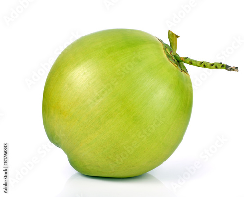 Green coconut Fruit isolated on white background