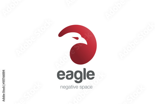 Eagle Logo design negative space. Wild Bird Falcon Logotype icon