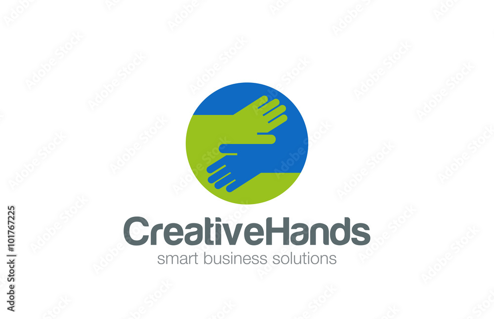 Hands in circle Logo design vector Hands in circle Logo design vector