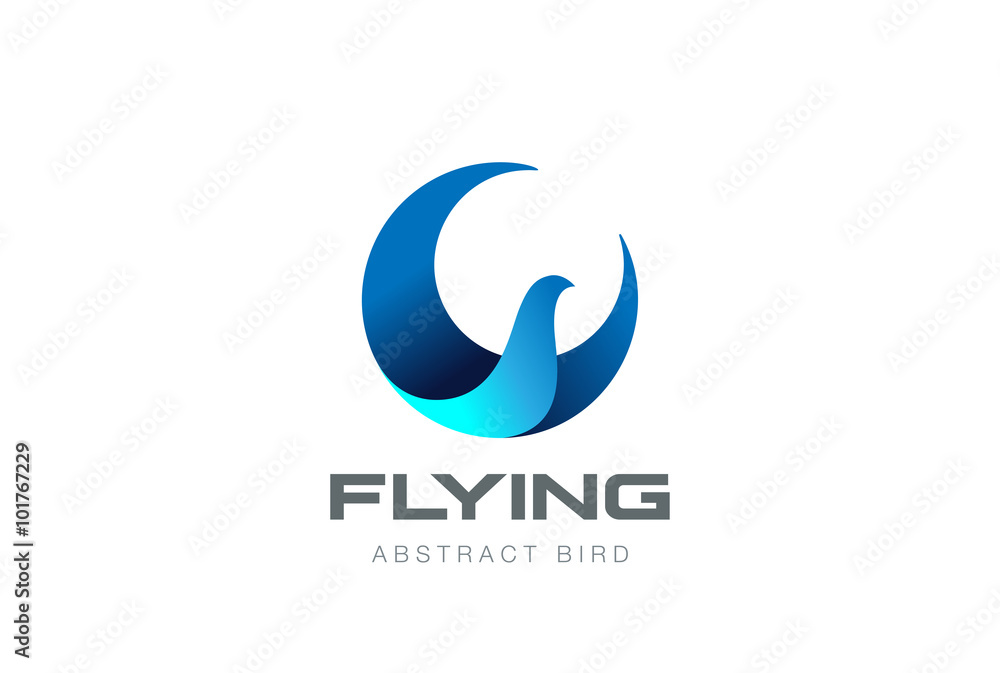 Soaring Flying Bird Eagle abstract Logo circle design icon Soaring Flying Bird Eagle abstract Logo circle design icon