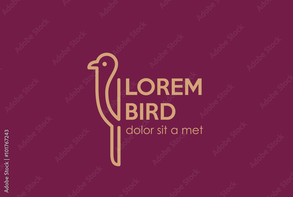 Bird abstract Logo design vector Linear. Trendy outline icon Bird abstract Logo design vector Linear. Trendy outline icon