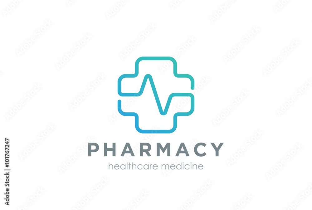 Pharmacy Cross Logo design Linear. Medical Clinic Healthcare Pharmacy Cross Logo design Linear. Medical Clinic Healthcare