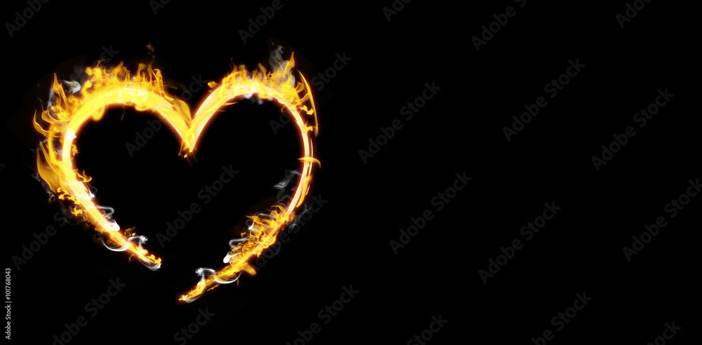 Composite image of heart in fire Composite image of heart in fire