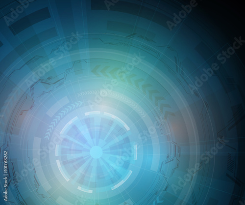 technological abstract image, circle and rotation, vector illustration