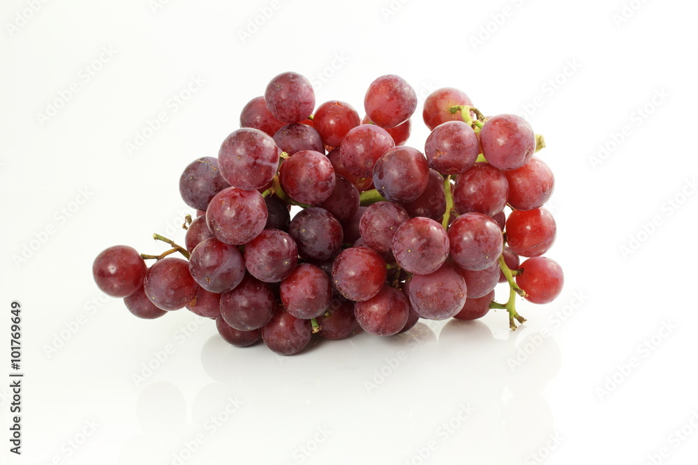 red grape bunch  in white background