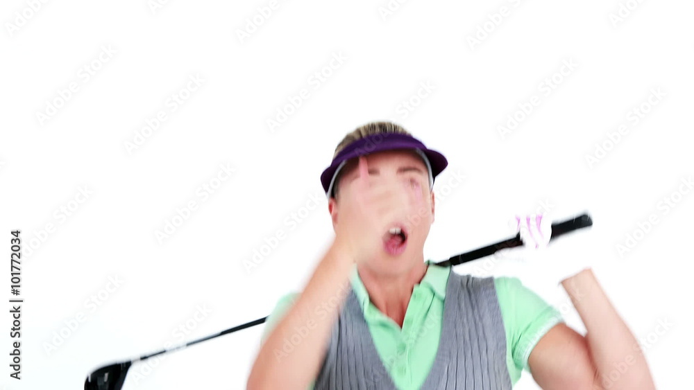 Pretty blonde playing golf Pretty blonde playing golf
