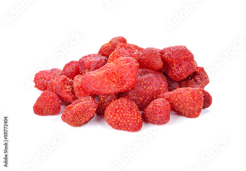 Dried strawberries isolated on white background