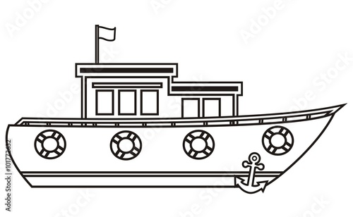 boat, coloring book