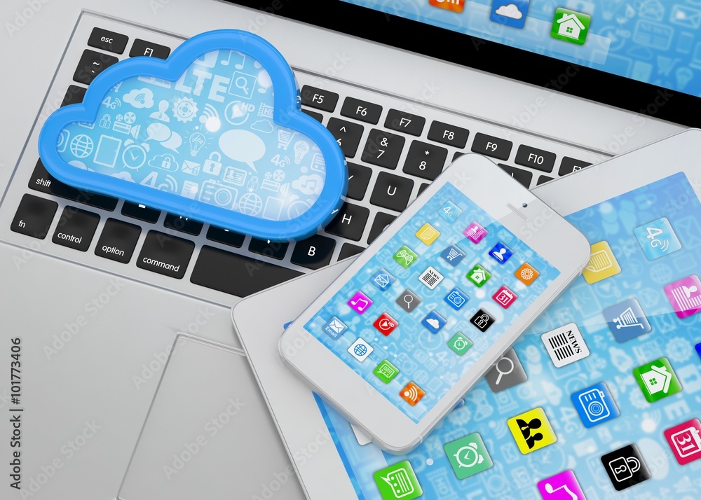 laptop, tablet pc, smart phone and cloud laptop, tablet pc, smart phone and cloud