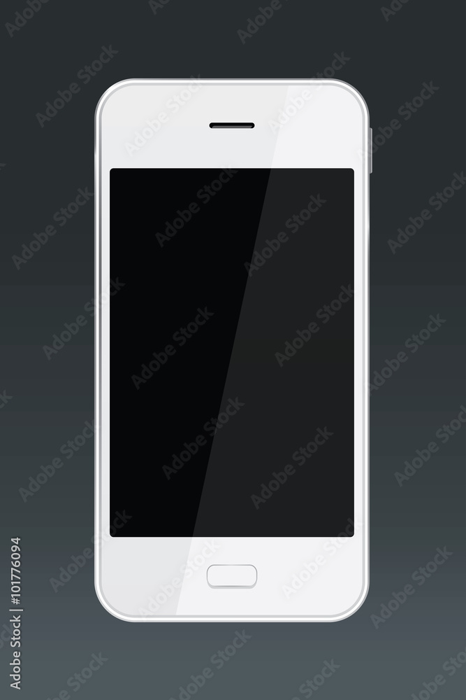 White smartphone isolated on black background White smartphone isolated on black background