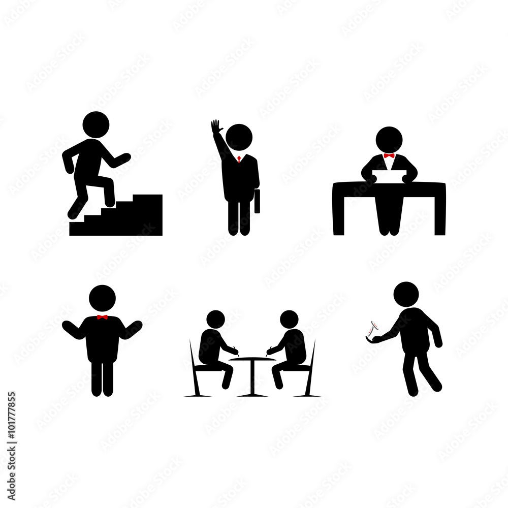 set icons businessman set icons businessman