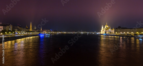 Photography Budapest at night from bridge,hungary