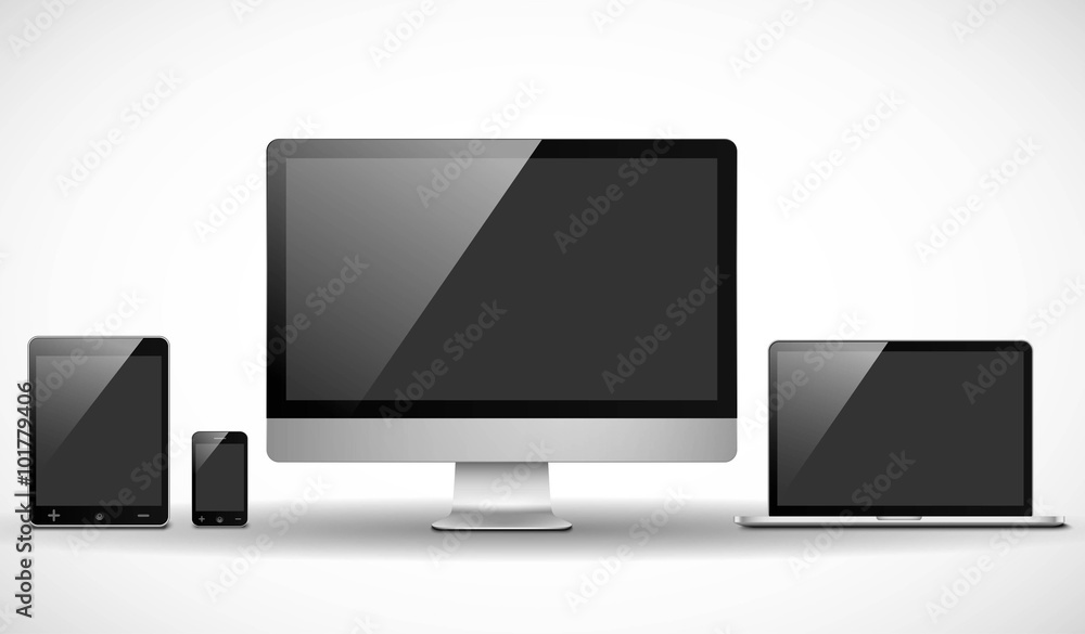 ベクター、ラップトップ、デスクトップ、スマートフォン、タブレットコンピュータ ベクター、ラップトップ、デスクトップ、スマートフォン、タブレットコンピュータ
