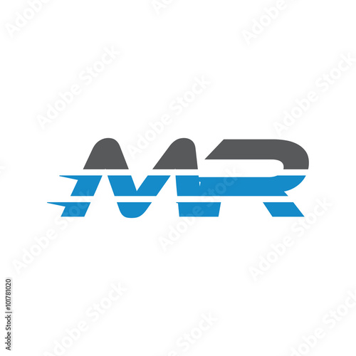 Simple Modern Dynamic Letter Initial Logo mr