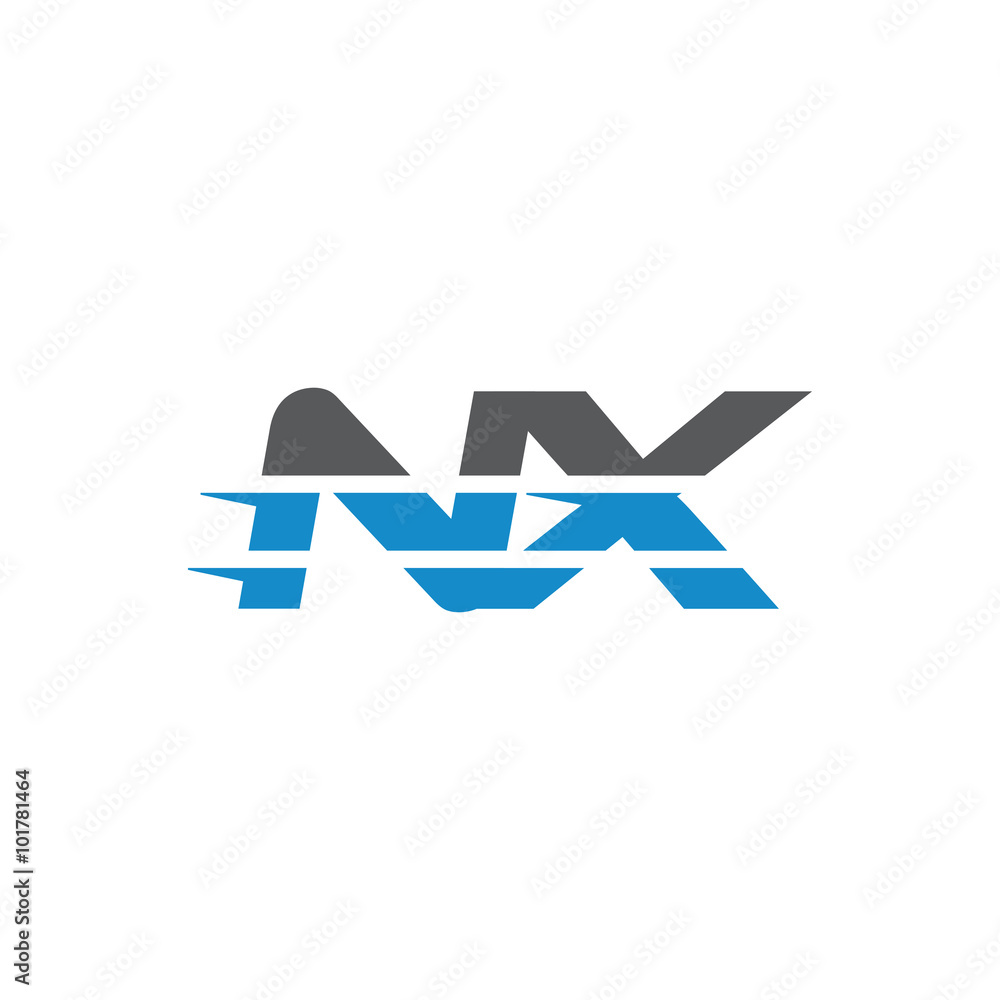 Simple Modern Dynamic Letter Initial Logo nx Simple Modern Dynamic Letter Initial Logo nx