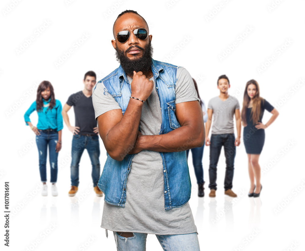Obraz premium black man thinking