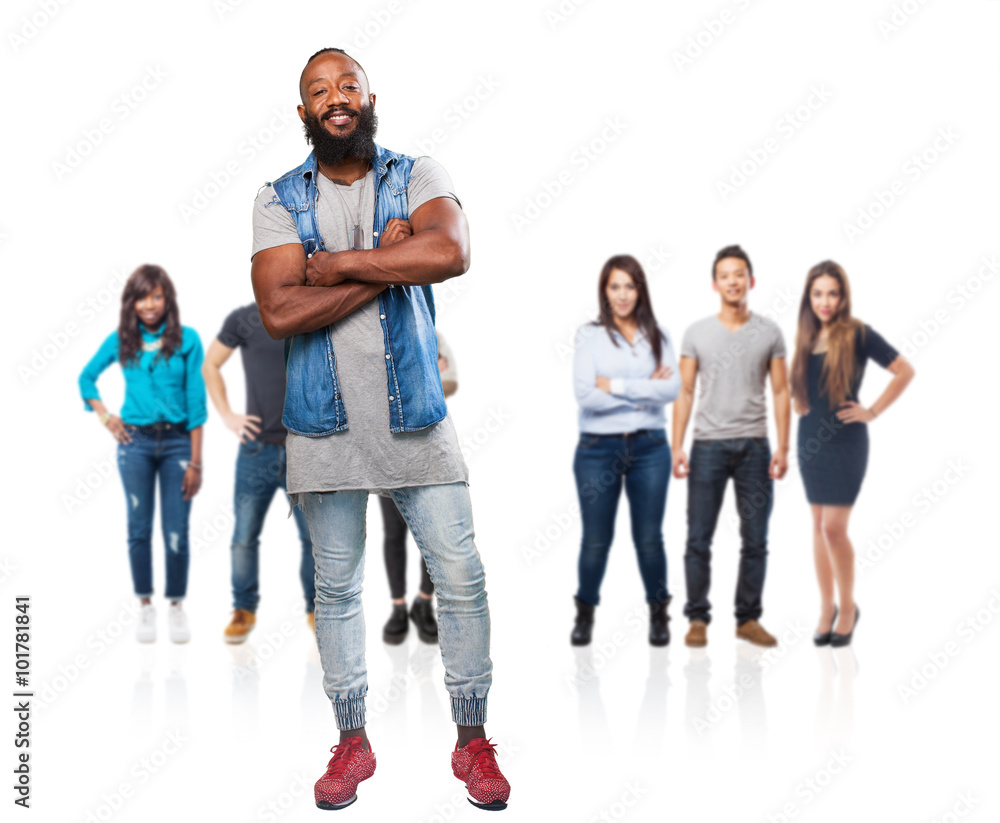 Obraz premium cool black man full body