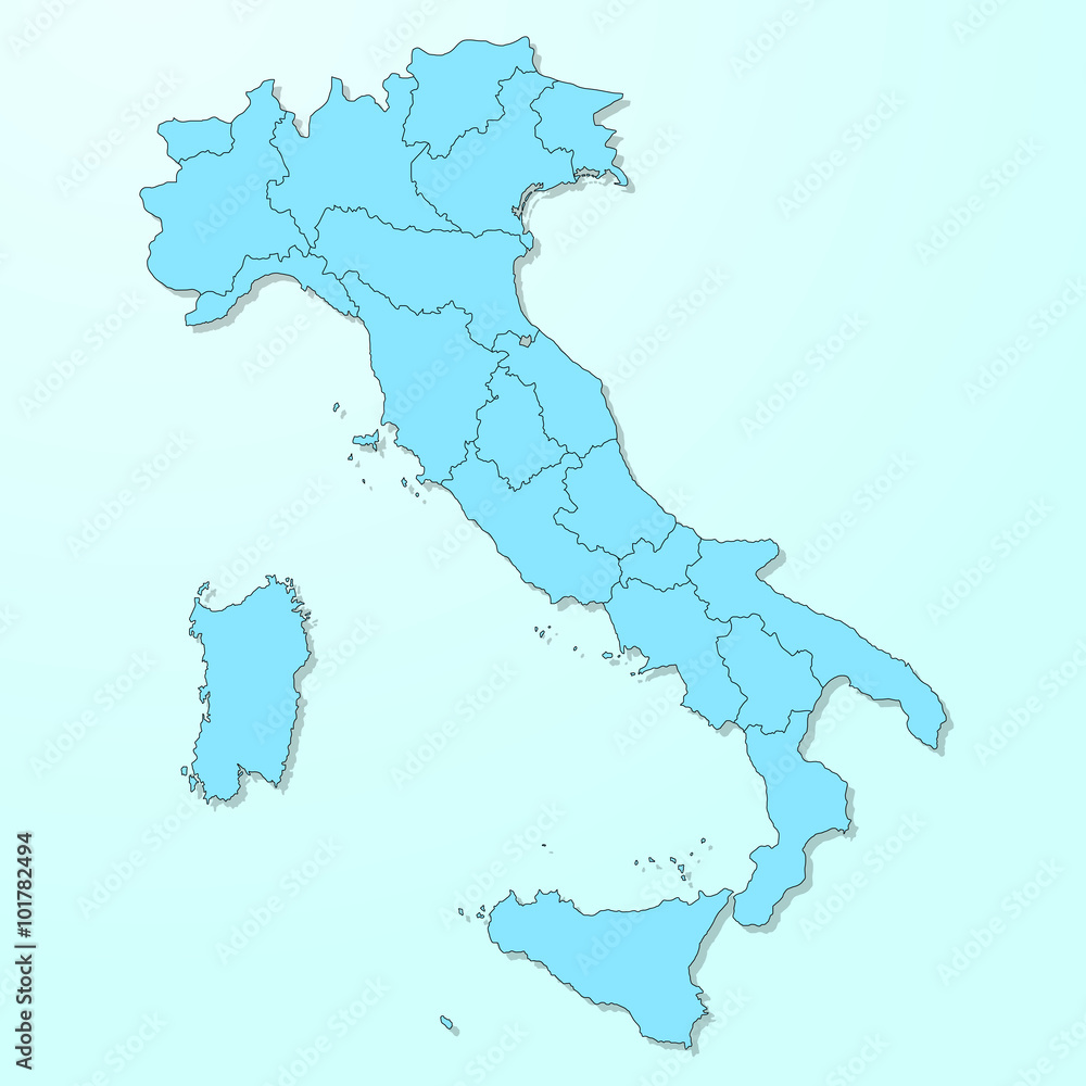 Fototapeta premium Italy map on blue degraded background vector