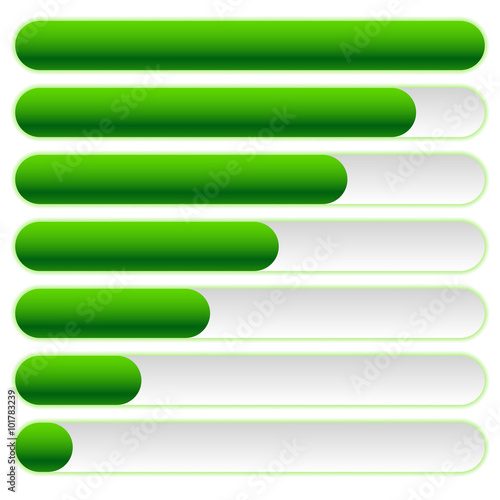 Progress, loading bars in sequence with vector outer glow effect