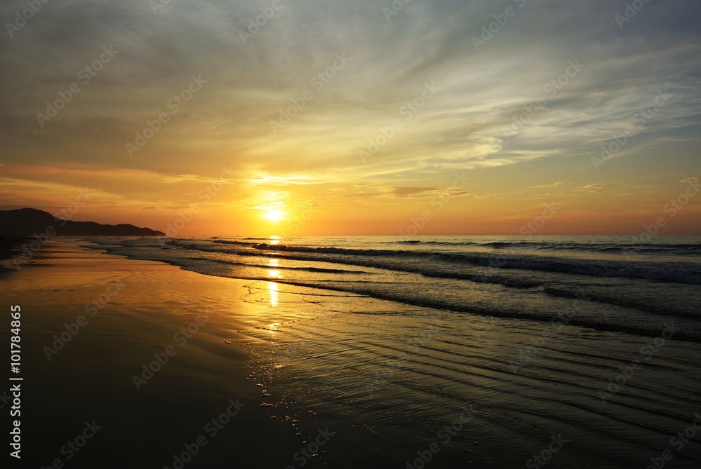 sunset and beach