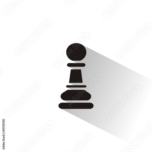 Icono de un peón de ajedrez con sombra. Ilustración vectorial