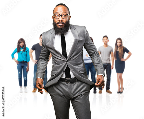 business black man poor gesture