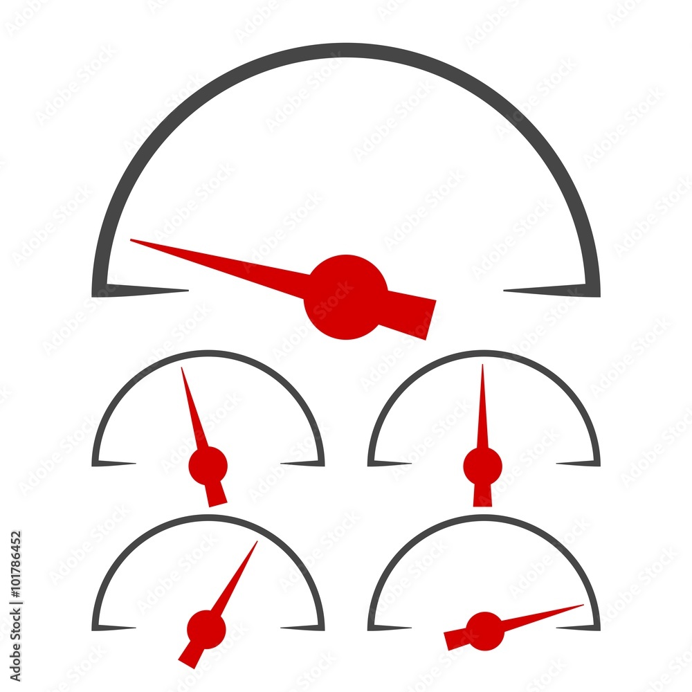 Pressure gauge - Manometer icons set Pressure gauge - Manometer icons set