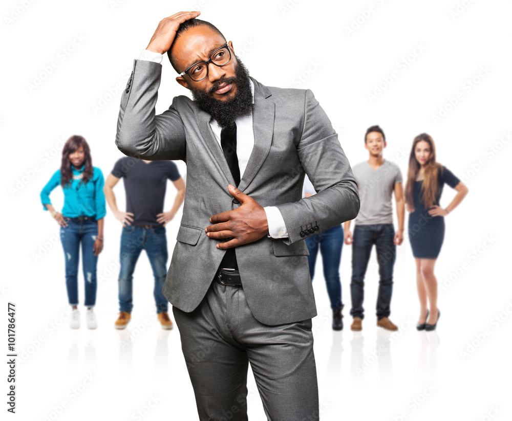 Obraz premium business black man posing