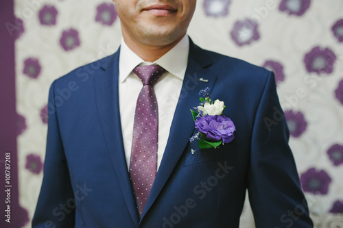 Pinning a Boutonniere