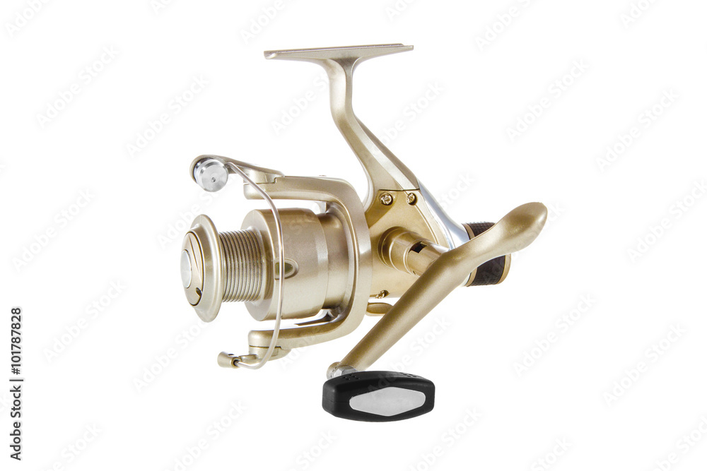 isolated object on a white background fishing reelf isolated object on a white background fishing reelf