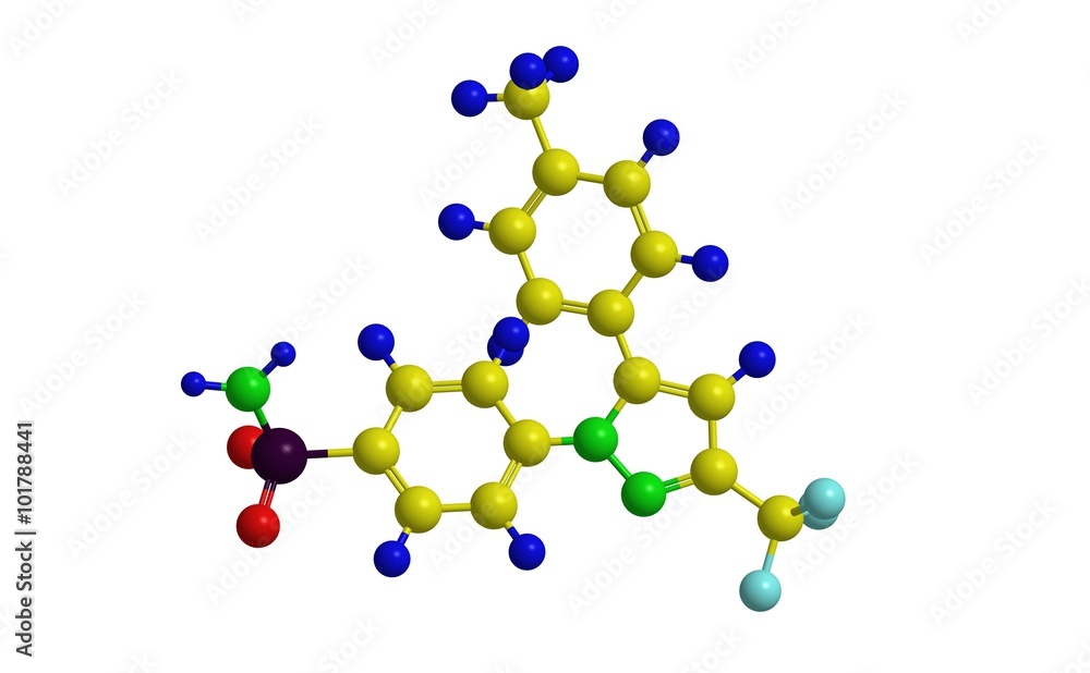 Celecoxib (Celebrex) - molecular structure Celecoxib (Celebrex) - molecular structure