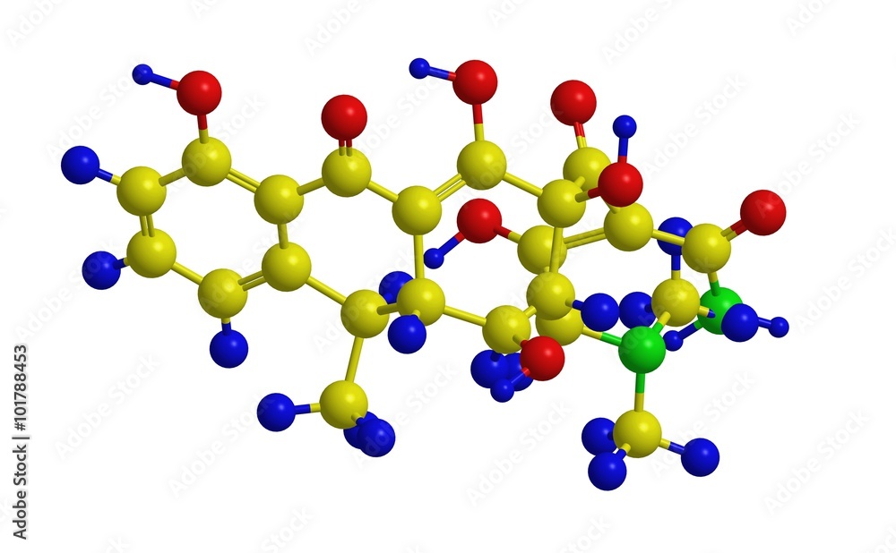 Doxycycline (Vibramycin) - molecular structure Doxycycline (Vibramycin) - molecular structure